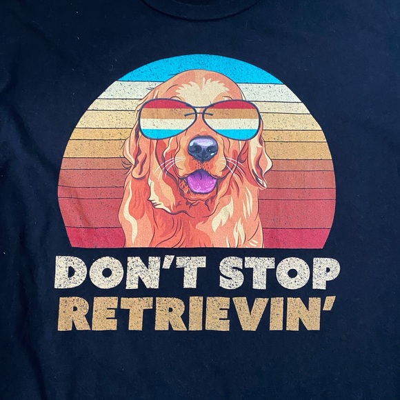 Retro New Wave T-Shirt Golden Retriever Don’t Stop Retrieving Size Large - Picture 4 of 6
